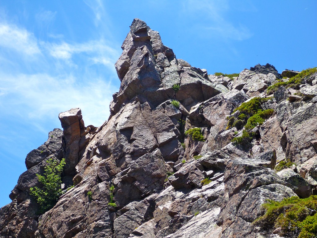 A jagged granite spire on the GR20 in Corsica